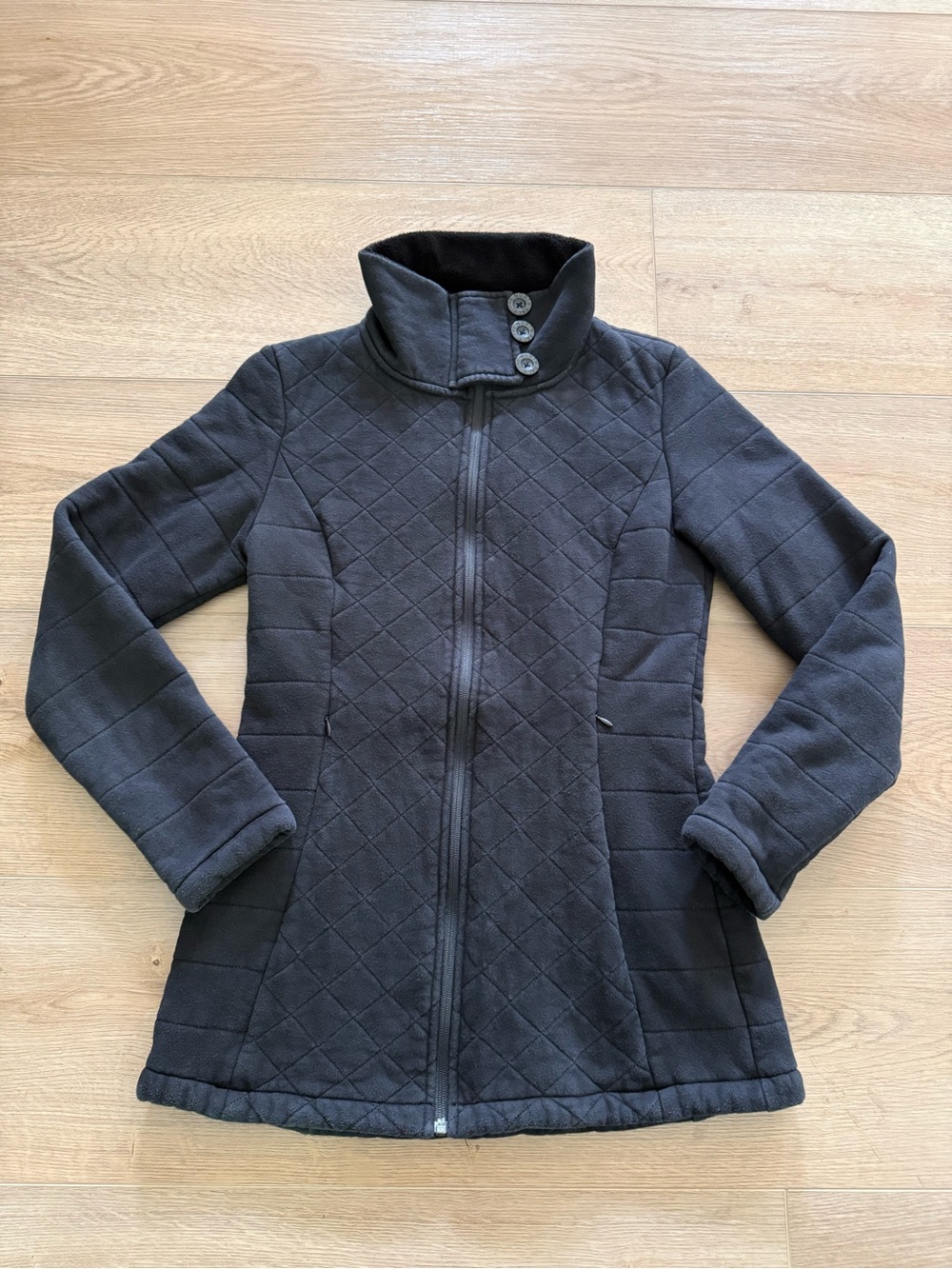 The North Face Caroluna Quilted Fleece Jacket Size S Black